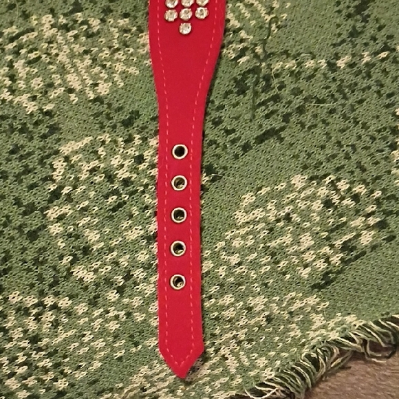 Hustler Hollywood Red 3 Row Rhinestone Choker Nwt Velvet - Picture 3 of 7